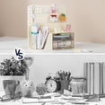 thumbnail image 6 of Vivin Desk Organizer, Small 2 Drawer Unit and Pen Holders, Multi-Purpose Pegboard organizer For Home Office, Cream, 6 of 7
