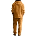 thumbnail image 7 of YABCSAZ Men's 2 Piece Cotton Linen Sets Casual Long Sleeve Button Hoodie and Loose Pants Set Beach Vacation Outfits Casual Lightweight Lounge Sets, 7 of 7