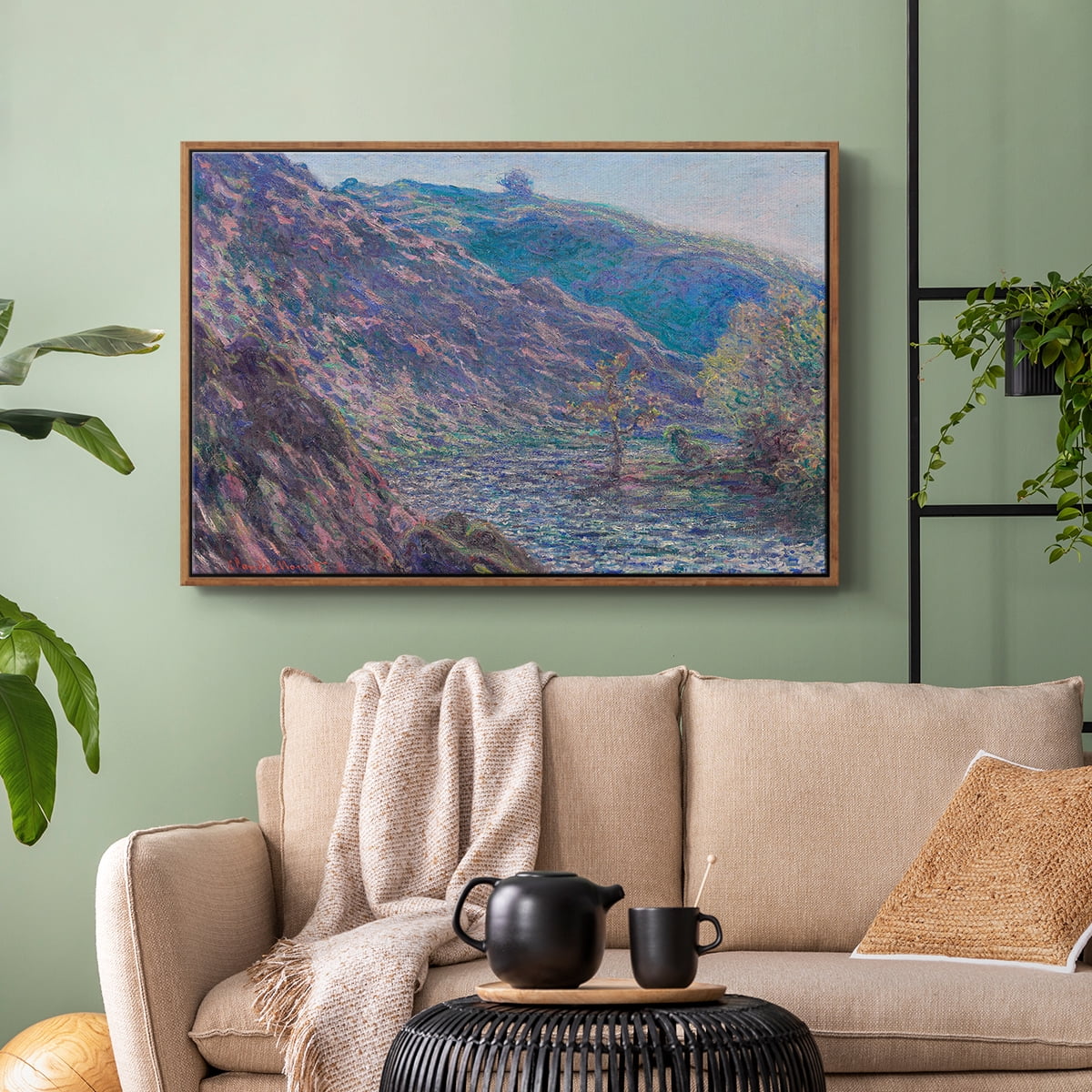 Vintage Landscape-CLIX By Wexford Home Framed in Walnut Wood Gallery Wrapped Canvas 27 in. x 41 in.