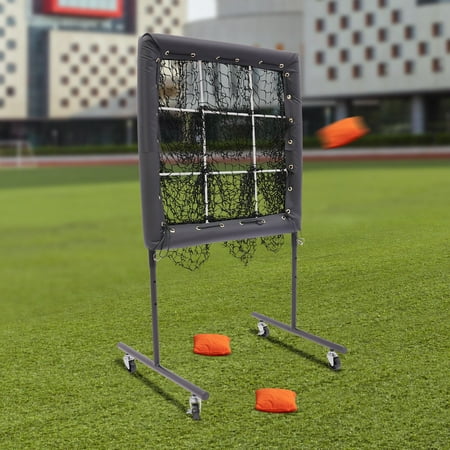 ToppiJoy Square Baseball Nets for Batting Baseball Pitching Target Height Adjustable Baseball Trainer Aid Baseball Training Equipment for Hitting Pitching Practice Black