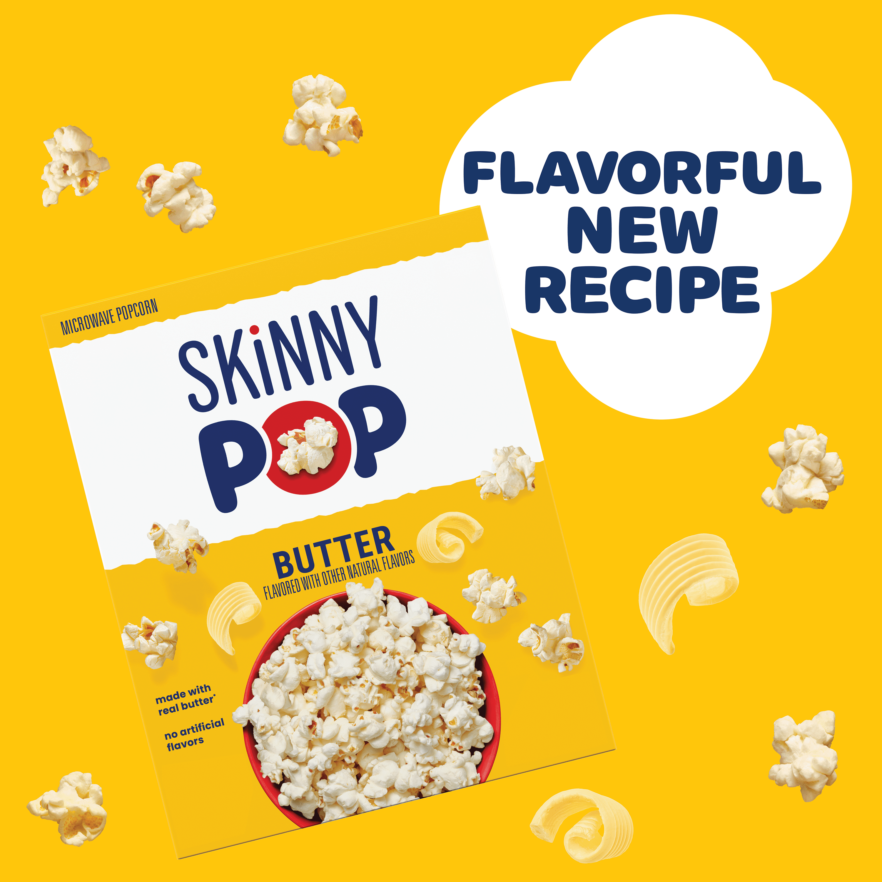SKINNYPOP Butter Microwave Popcorn Snack, 2.8 oz Bag (6 Count)