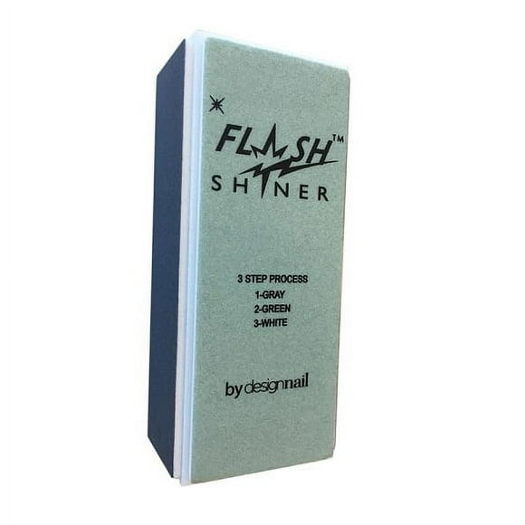Design Ongles Flash Shiner Bloc Tampon de Brillance 3 Voies 1pk