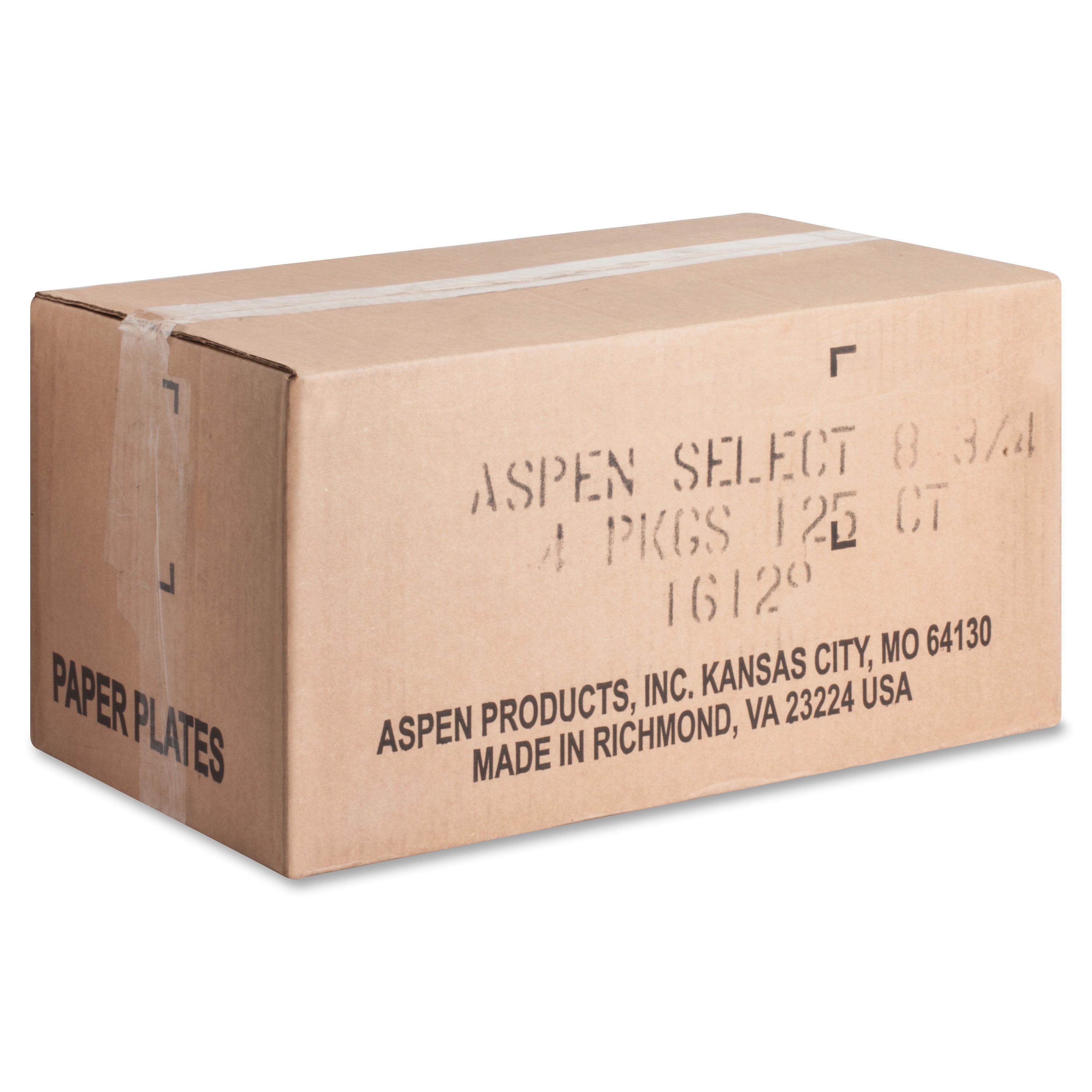 Ajm Packaging Coated Paper Plates - 125 / Pack - Disposable - White - Paper Body - 500 / Carton