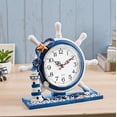 thumbnail image 3 of El reloj de mesa moderno mediterráneo del timón no hace tictac, pequeños relojes de pared del faro del recuerdo marino, 3 of 5