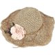 thumbnail image 1 of Sombrero de paja plegable de ala ancha para el sol, sombrero de paja con flores, sombrero de verano para mujer, ideal para vacaciones en la playa, 1 of 5