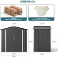 thumbnail image 6 of Lofka 6x4 FT Outdoor Storage Shed Lockable Weatherproof Garden Tool Shed Dark Grey, 6 of 9