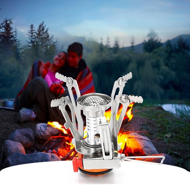 Portable Stove Retractable Feet Design High-Power Durable High Temperature Resistant Strong Load Bearing Fire Heater Blue Flame Outdoor Folding Mini Gas Stove for Camping