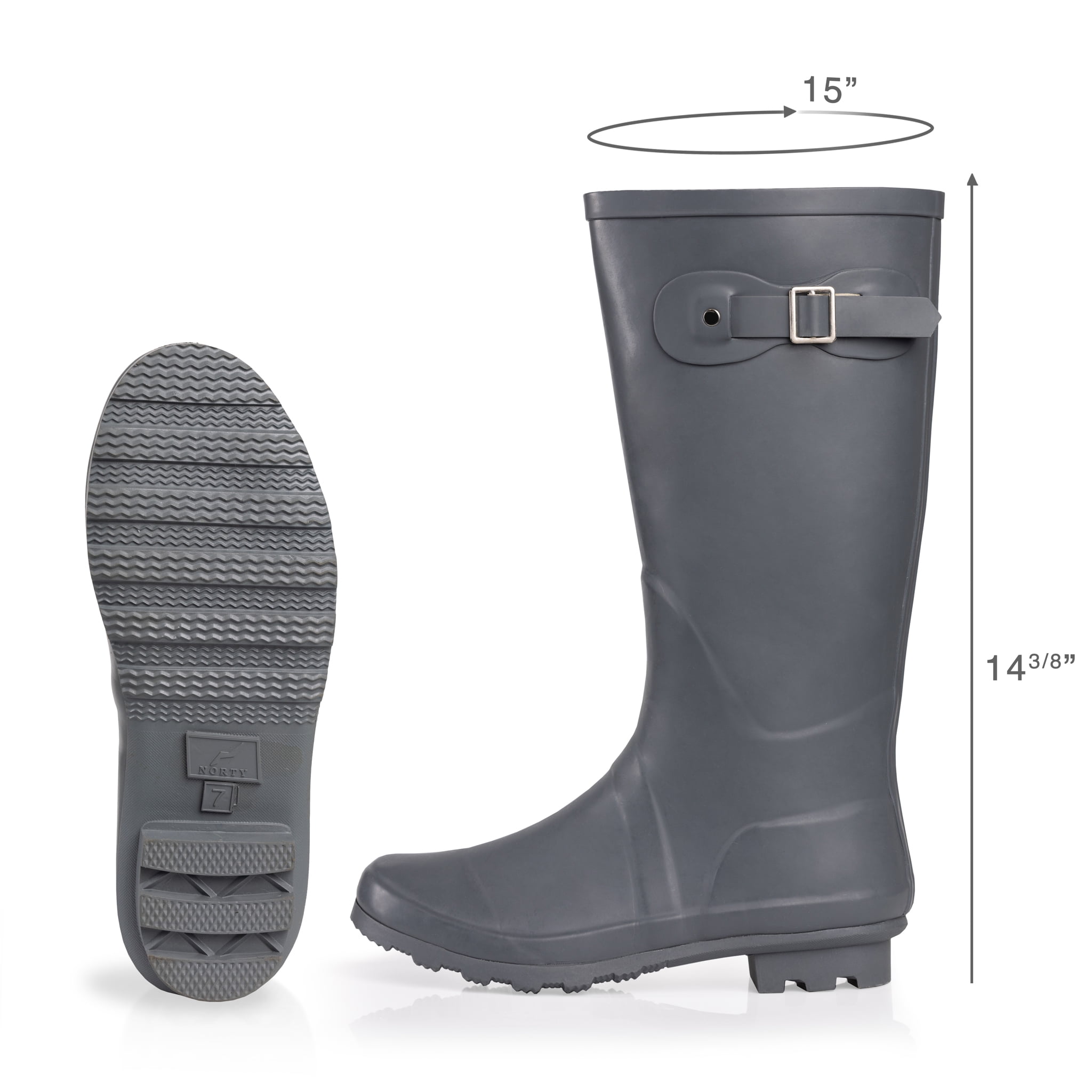 Norty Womens Rain Boots Rubber Solid 