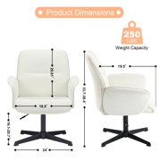 Homy Casa Criss Cross Office Chair, Vanity Makeup Desk Chair for Bedroom, Office, Apartment, Beige