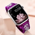 thumbnail image 5 of ANTHOUSE for Apple Watch Band 38mm 40mm 41mm Series 8 Series 7 6 5 4 3 2 1 SE Ultra, Bling Replacement Bracelet iWatch Band, Diamond Rhinestone Stainless Steel Metal Wristband Strap, 5 of 17