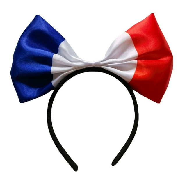 Diadema con pajarita, banda para el pelo ligera de satén con bandera de país para mujeres, señoras y niñas