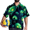 thumbnail image 4 of Alien Men's Short Sleeve Casual Printed Button Down Beach Shirts, 4 of 6