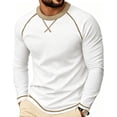 thumbnail image 2 of Daiosportswear Men's Cotton Shirts Long Sleeve Casual T-Shirts Soft Crew Neck Shirts White-A XL, 2 of 6