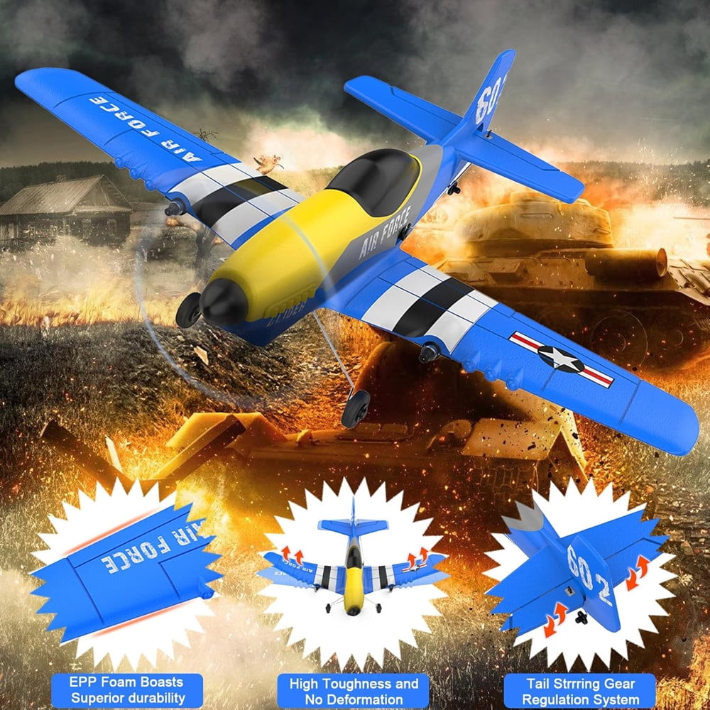 RC Plane P51D Mustang Fighter 3CH 2.4GHZ KF602 Remote Control  Toys Gifts with Gyroscopes System