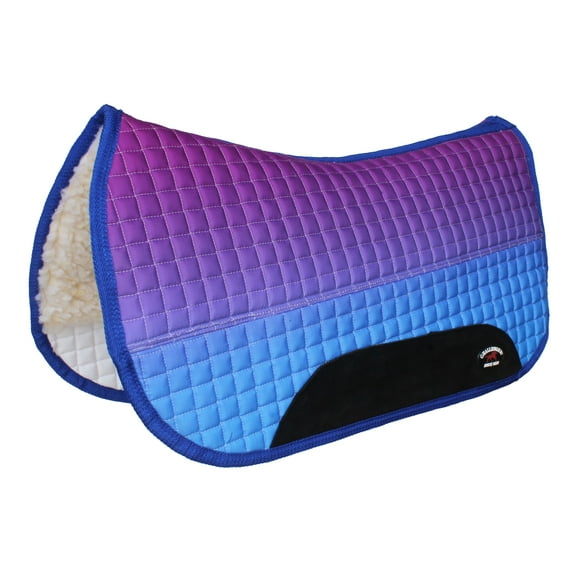 Horse Western 28"x30" Quilted Barrel Contoured Fur Padded Saddle Pad Ombre 39221