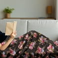 thumbnail image 3 of Rose Soft Flannel Fleece Blanket, Pattern with Old Fashioned Corsage and Bouquets Antique Feminine Floral Inspired Grace, Cozy Plush for Indoor and Outdoor Use, 50" x 70", Multicolor, by Ambesonne, 3 of 5