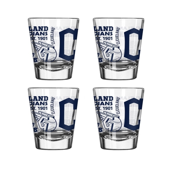 Logo Brands Cleveland Guardians 4-Pack 2oz. Shot Glass Set