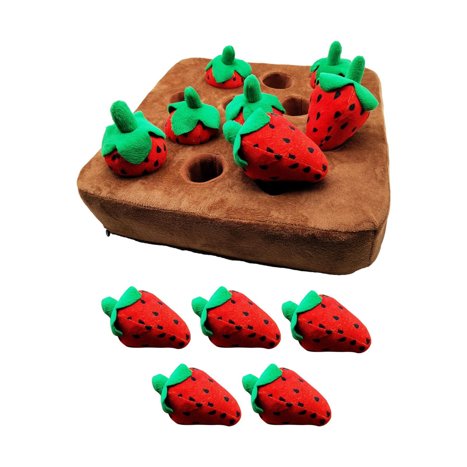 Strawberry Enrichment Dog Puzzle Toys, Hide and Seek Dog Toys, Dog Sniff Mat for
