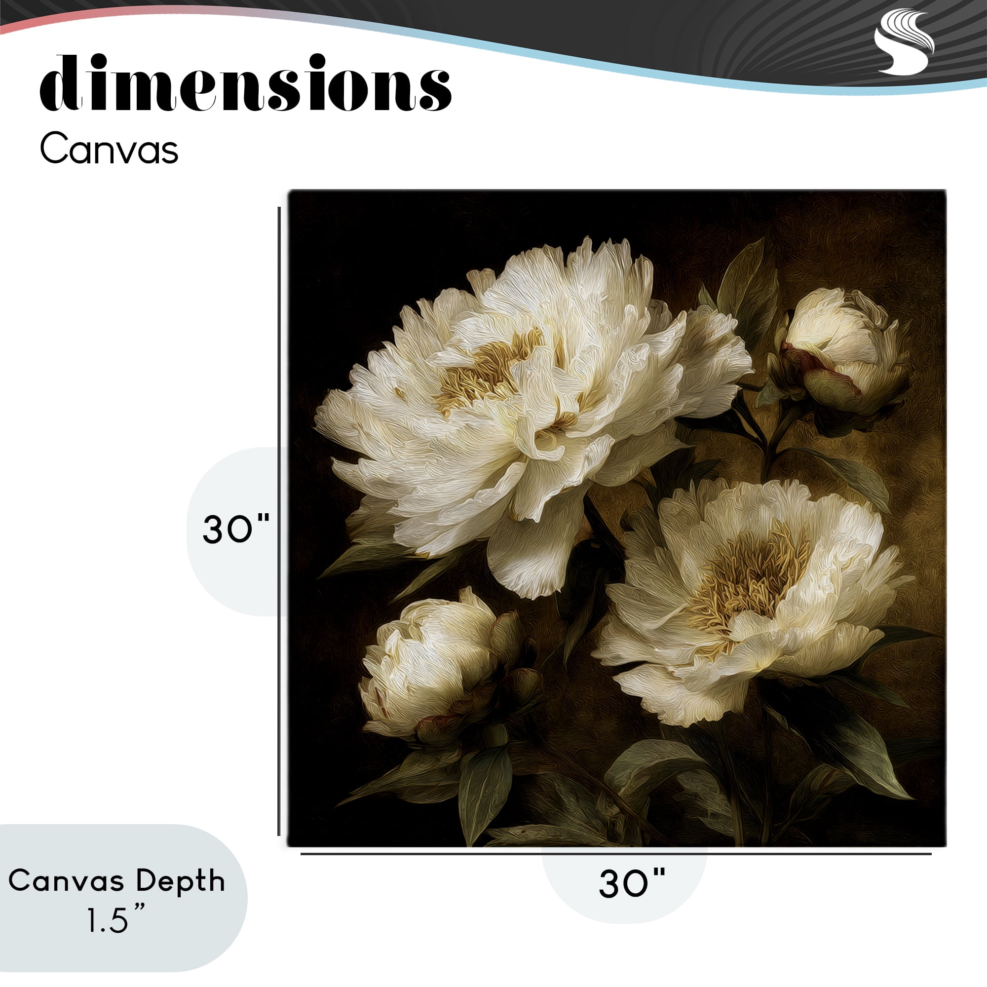 Stupell Industries Dreamy Vintage Peony Elegance Canvas Wall Art, design by Petal Prints Design