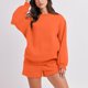 thumbnail image 1 of ICHUANYI Clearance Women Fashion Round-Neck Blouse Long Sleeve Tops Sweatshirt Shorts Casual Suit Sets(Orange, S) ICHUANYI WER2023080913286, 1 of 6