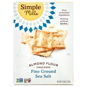 Simple Mills Almond Flour Crackers, Fine Ground Sea Salt, Gluten-Free, 4.25 oz