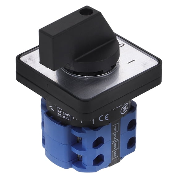 RENACLIPY Rotary Cam Changeover Switch 2 Position Transfer Switch 550V 20A Black for Industrial Use