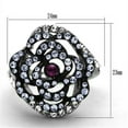 thumbnail image 2 of Two-Tone IP Black Stainless Steel Ring with Top Grade Crystal in Amethyst for Women Amethyst Stone Color Style TK1422 Size 9, 2 of 4
