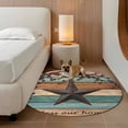 thumbnail image 2 of Texas Star Vintage Round Area Rug 8Ft Washable Large Circle Rugs for Living Room Dorm, Berry Turquoise Green Brown Wooden Non-Slip Carpet Floor Mats Indoor Outdoor Carpet Runner Aesthetic Home Decor, 2 of 8