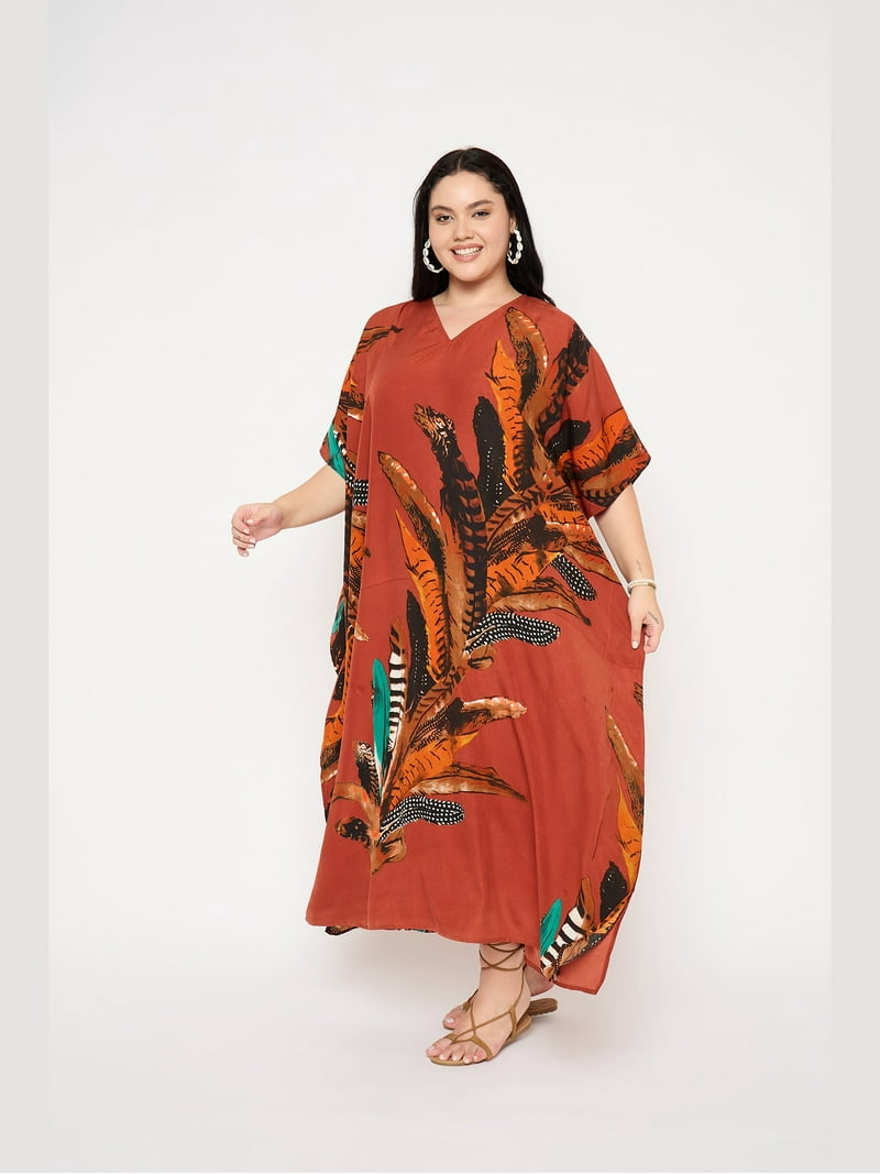 Oussum Women'S Plus Size Caftan Dress Long Maxi Kaftan Loungewear, Size Fit 1x-3x Oussum Women'S Plus Size Caftan Dress Long Maxi Kaftan Loungewear, Size Fit 1x-3x