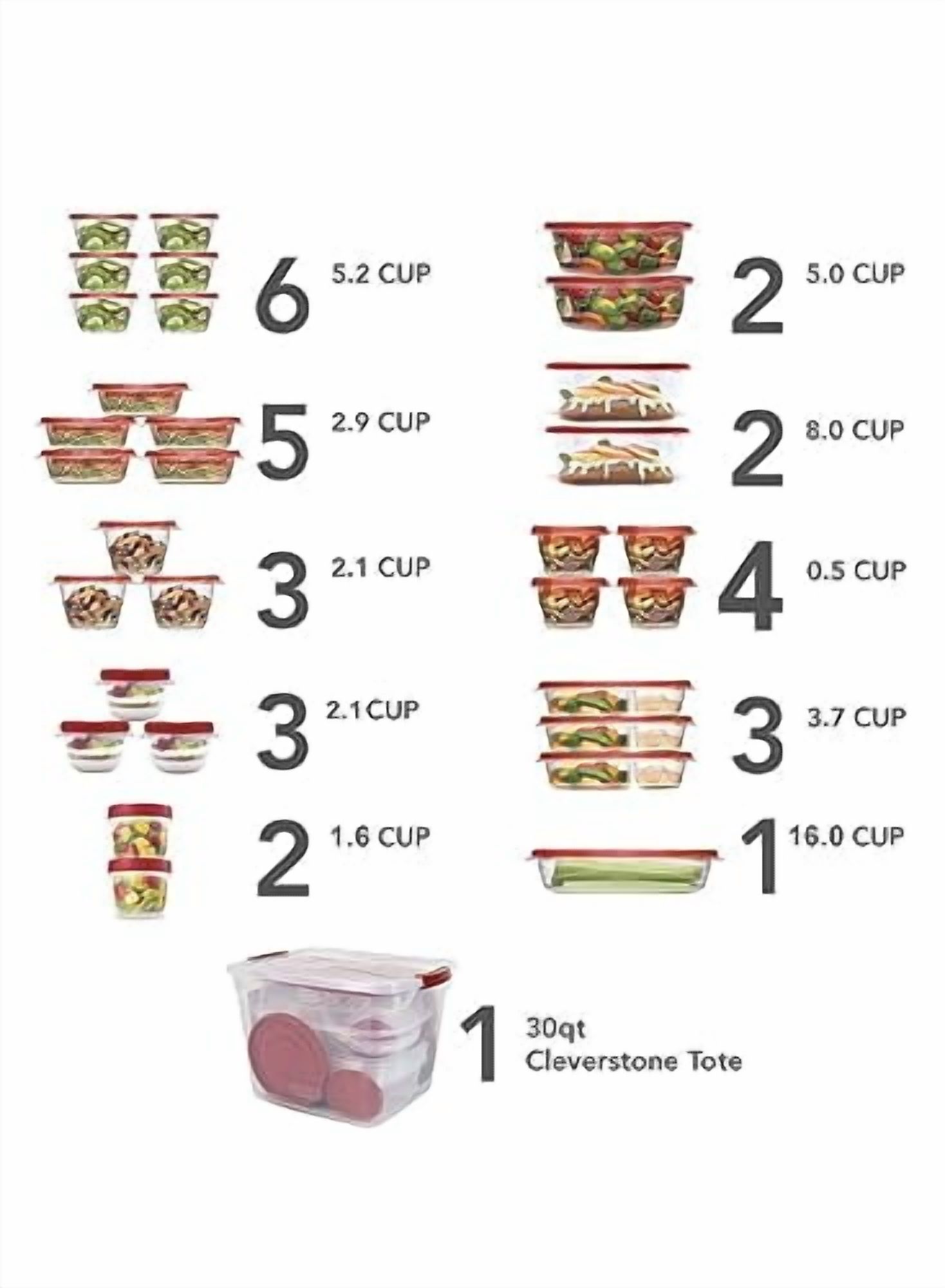 Rubbermaid 64-PieceTakeAlongs Food Storage Set with 30-Quart Storage Tote