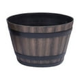 thumbnail image 1 of POINTERTECK Pot de Fleurs en Baril de Whisky en Résine Jardinière Ronde Intérieur Extérieur Jardin Cour Patio Sans Plateau Neuf, 1 of 3