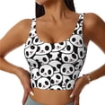 thumbnail image 2 of Haiem Cute Panda Pattern Womens Sports Bra - U Neck Padded Low Impact Yoga Bra Workout Crop Top Gym Moisture-Wicking Workout Vest -Small, 2 of 9