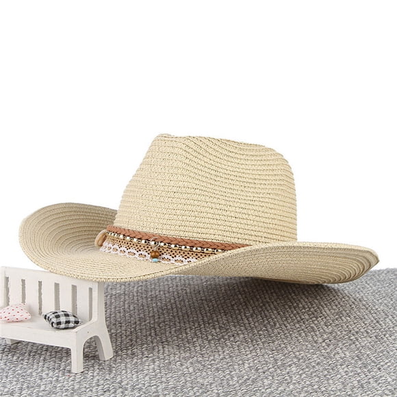 Cowboy Men Women Retro Western Cowboy Riding Hat Leather Belt Wide Brim Cap Hat cowboy hat