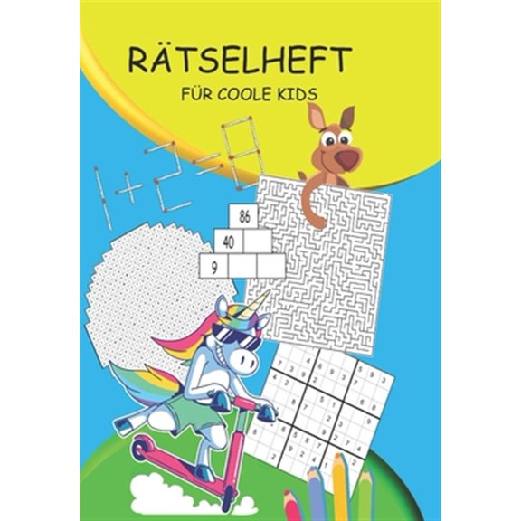 Pre-Owned Rtselheft fr coole Kids : Rtselblock fr Kinder ab 10 Jahre Rtselbuch das Spa macht mit Wortsuche, Sudokus, Zahlenrtsel, Labyrinth, Silbenrtsel ... (Paperback)