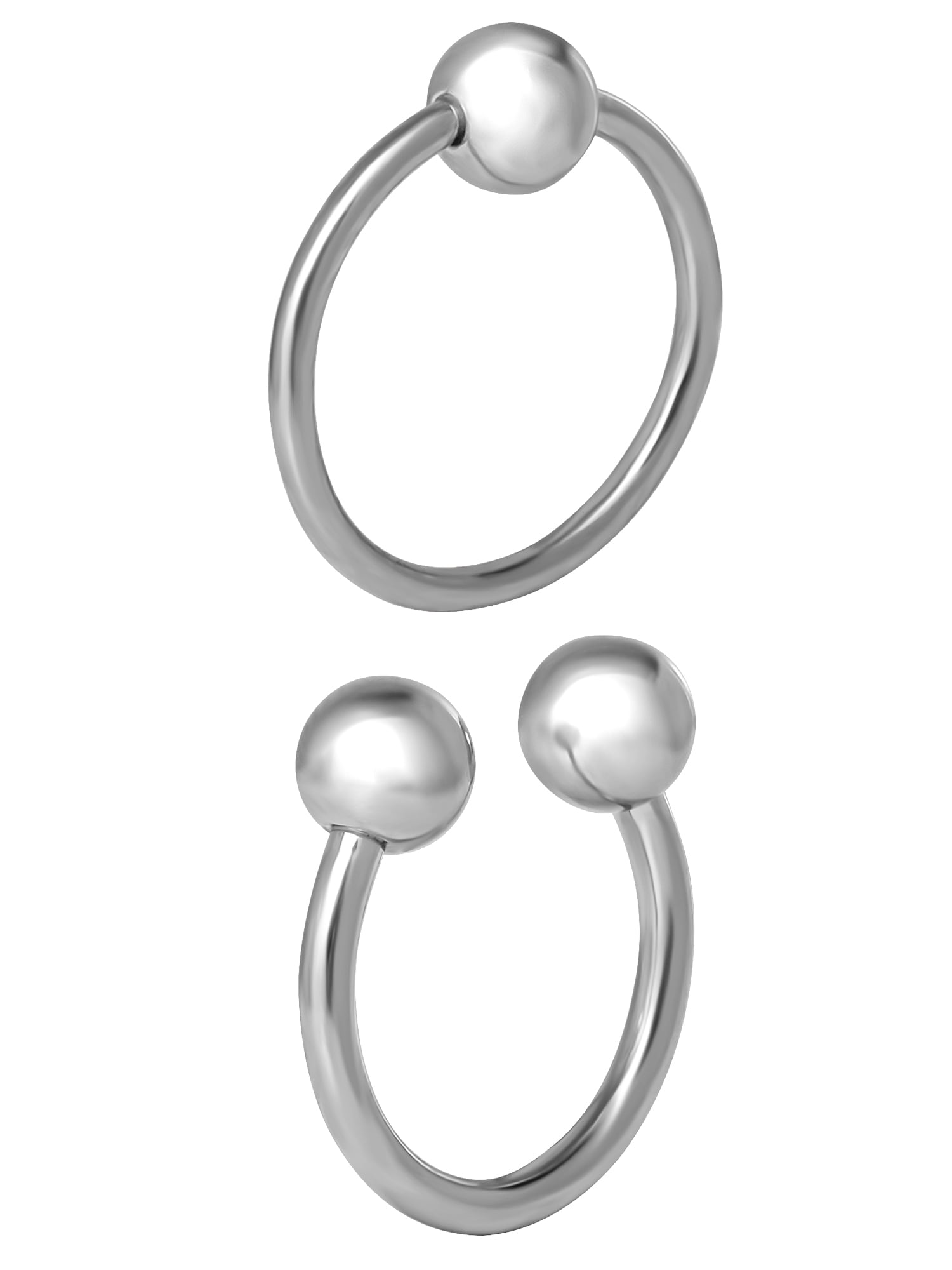 Women's 18G Small Horseshoe and Captive Bead Piercing Jewelry Duo