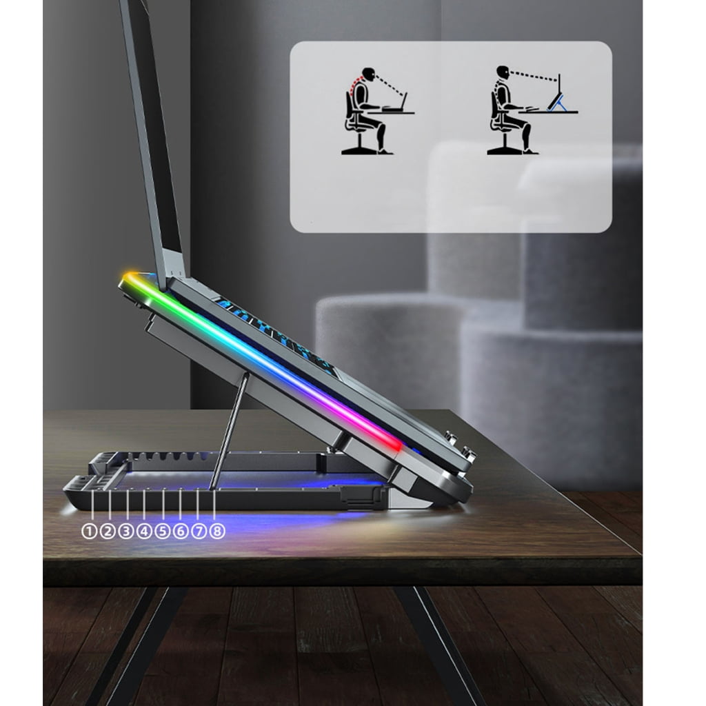 Zeiwohndc RGB Laptop Cooling Pad Gaming Laptop Cooler Laptop LED Fans Cooling Stand