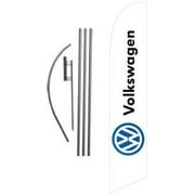 Auto Dealership Advertising Feather Banner Swooper Flag Sign with Flag Pole Kit and Ground Stake, Compatible with Volkswagen Carlot Signs
