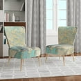 thumbnail image 4 of Designart "Mineral Landscape In Blue, Cream And Brown" Upholstered Nautical & Coastal Accent Chair - Arm Chair, 4 of 5