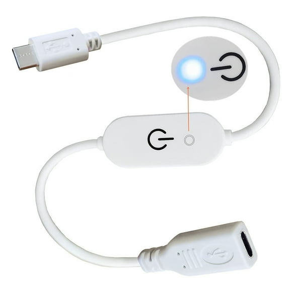 High Load Capacity Type C Touch Dimmer Switches Control Cable with Blue Indicators for Creative Workspaces