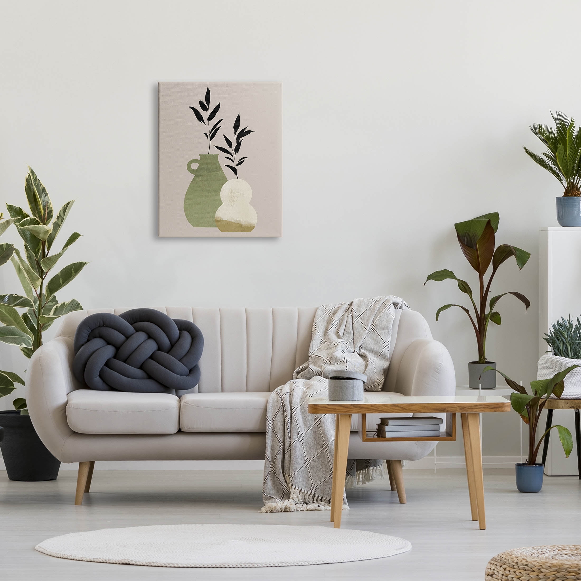 Stupell Industries Modern Plant Vase Leaves Graphic Art Gallery Wrapped Canvas Print Wall Art, Design by Jacob Green