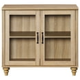 thumbnail image 6 of Buffet Cabinet with Glass Door, Kitchen Storage Cabinets with Adjustable Shelf, 34 inch, Oak, 6 of 6