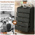 thumbnail image 5 of 5 Drawers Fluted Dresser for Bedroom, 47" H Modern Chest of Drawers with Elegant Wave Design, Wooden Tall Dresser Closet Clothes Storage Organizer with Metal Handle for Living Room, Hallway, Entryway, 5 of 11