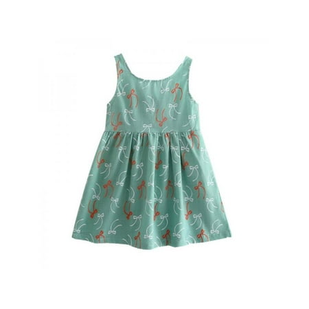 

SUPERHOMUSE Children Baby Girl Summer Dress Kids Sleeveless Printing Pattern Cotton Vestidos Princess Tutu Dress Gown Dress 1-5T
