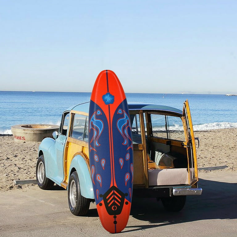 Costway 6' Foam Surfboard, Red, 3 Fins and Leash