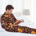 thumbnail image 5 of KLL Woodland Creatures Floral Sleepwear Mens Flannel Pajamas,Long Cotton Pj Set, 5 of 7