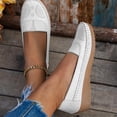 thumbnail image 4 of Women's Hollow Out Leather Loafers Slip On Walking Flat Barefoot Shoes Casual Non Slip Driving Walking Shoe White Size 8.5, 4 of 7