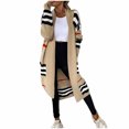 thumbnail image 2 of Usmixi 2023 Winter Womens Sweater Coat Sweater Cardigan for Women Fashion Striped Print Loose Long Coat Fall Open Front Long Sleeve Soft Knit Sweater Outerwear with Pocket Up to 65% off, 2 of 6