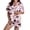 Z3-Pink, variant on Muxikeji Clothes Halloween Pajamas,Women'S Halloween Abstract Print Silk Satin Short Sleeve Button Pajama Set
