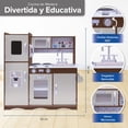 thumbnail image 2 of Kids House Cocina de Madera Ultimate Expresso, Cocinita de Juguete , Color Café, Con Refrigerador y Amplios Espacios para Almacenar, 2 of 5