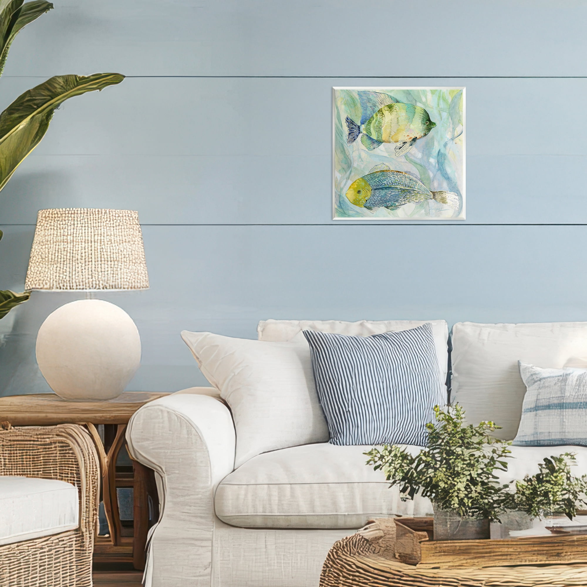 Stupell Industries Sweet Fish Duo Blue Green Wall Plaque Art, design by Lorenzo Collective